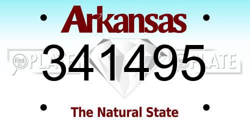 341495 Arkansas License Plate