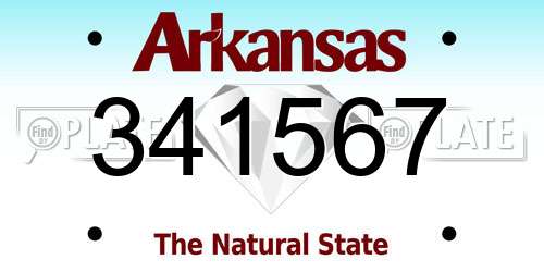 341567 Arkansas License Plate