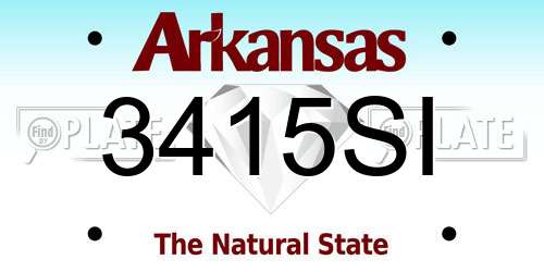 3415SI Arkansas License Plate