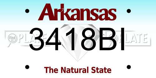 3418BI Arkansas License Plate