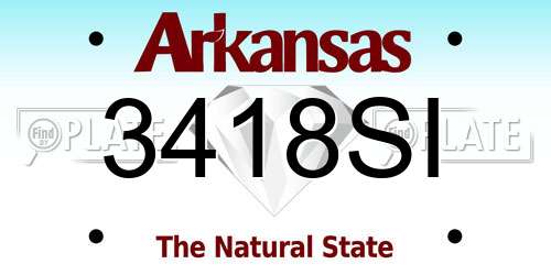 3418SI Arkansas License Plate