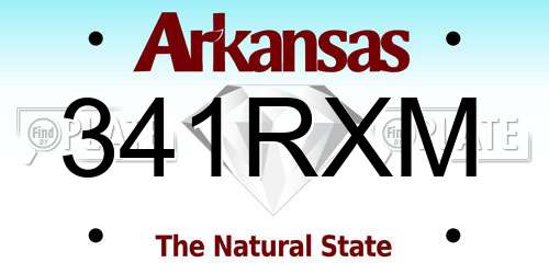 341RXM Arkansas License Plate
