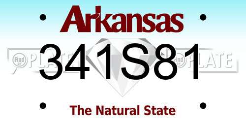 341S81 Arkansas License Plate