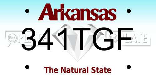341TGF Arkansas License Plate
