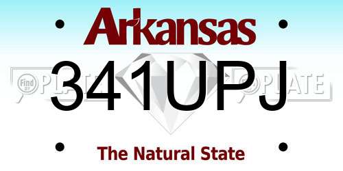 341UPJ Arkansas License Plate