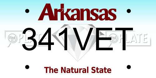 341VET Arkansas License Plate