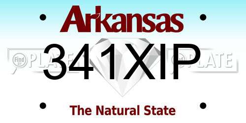 341XIP Arkansas License Plate