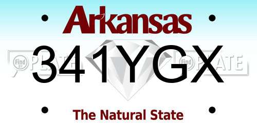 341YGX Arkansas License Plate