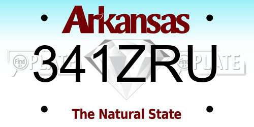 341ZRU Arkansas License Plate