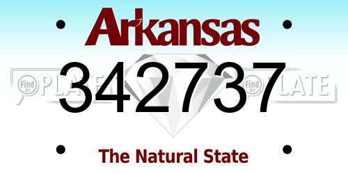 342737 Arkansas License Plate