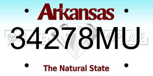 34278MU Arkansas License Plate