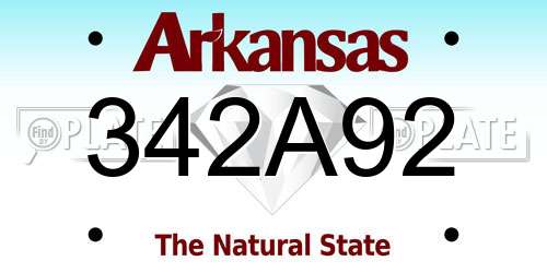 342A92 Arkansas License Plate