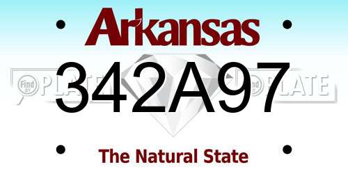 342A97 Arkansas License Plate