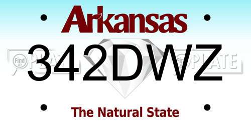 342DWZ Arkansas License Plate