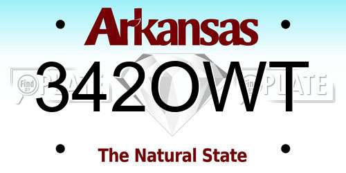 342OWT Arkansas License Plate