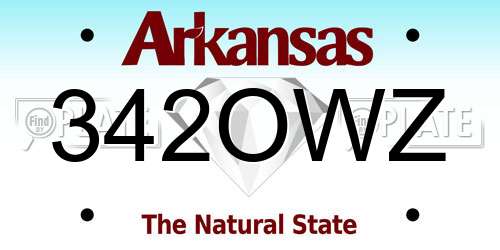 342OWZ Arkansas License Plate
