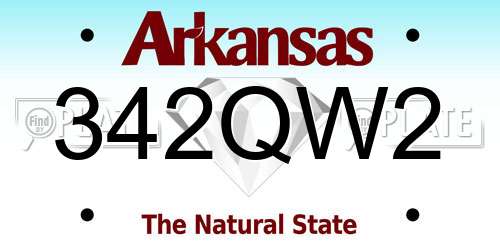 342QW2 Arkansas License Plate