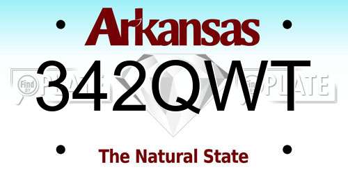 342QWT Arkansas License Plate
