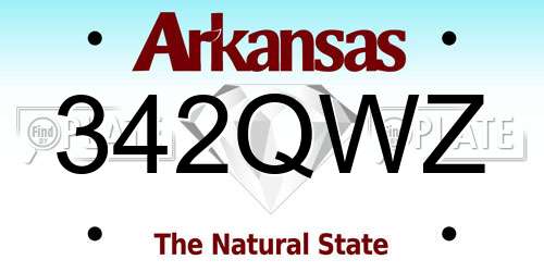 342QWZ Arkansas License Plate