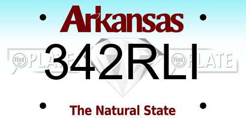 342RLI Arkansas License Plate