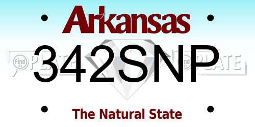 342SNP Arkansas License Plate
