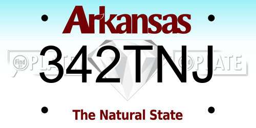 342TNJ Arkansas License Plate