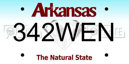 342WEN Arkansas License Plate