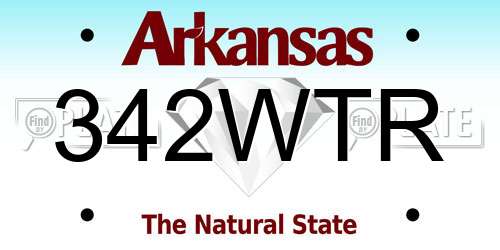 342WTR Arkansas License Plate
