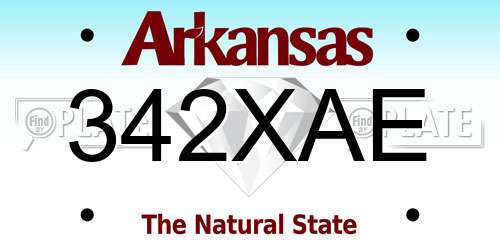 342XAE Arkansas License Plate