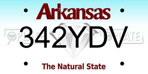 342YDV Arkansas License Plate