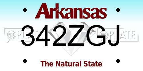 342ZGJ Arkansas License Plate