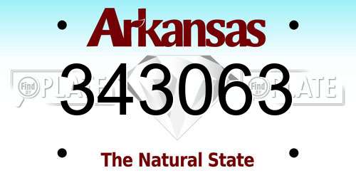 343063 Arkansas License Plate