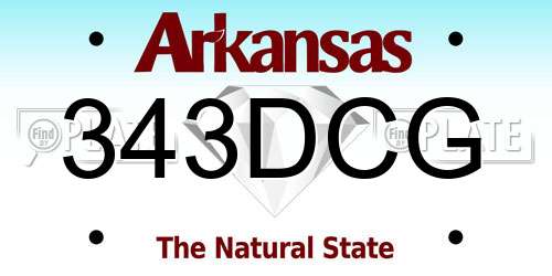 343DCG Arkansas License Plate