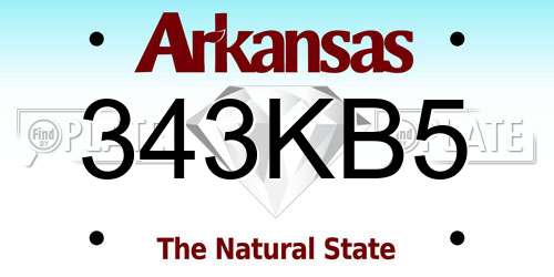 343KB5 Arkansas License Plate