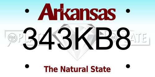 343KB8 Arkansas License Plate