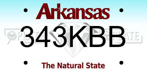 343KBB Arkansas License Plate