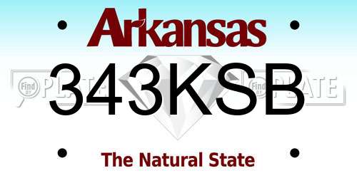343KSB Arkansas License Plate