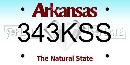 343KSS Arkansas License Plate