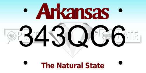 343QC6 Arkansas License Plate