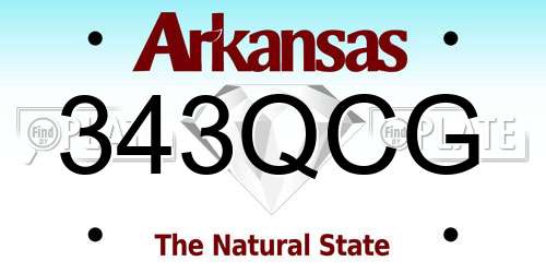 343QCG Arkansas License Plate
