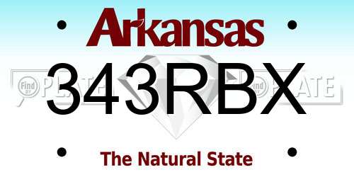 343RBX Arkansas License Plate