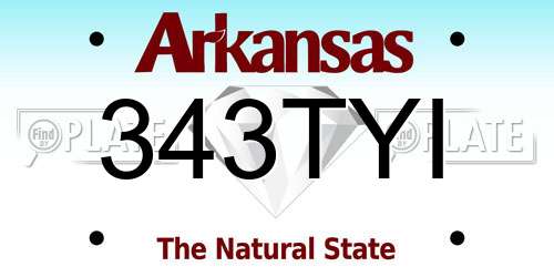 343TYI Arkansas License Plate
