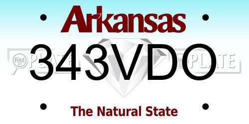 343VDO Arkansas License Plate
