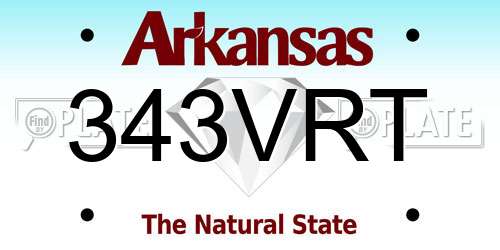 343VRT Arkansas License Plate