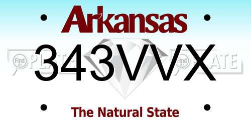 343VVX Arkansas License Plate
