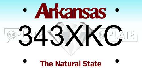 343XKC Arkansas License Plate