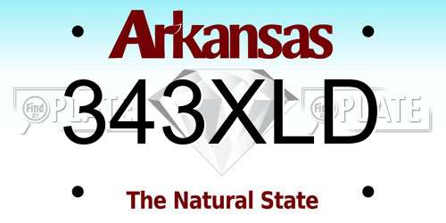 343XLD Arkansas License Plate