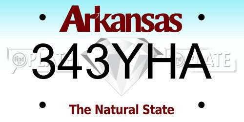 343YHA Arkansas License Plate