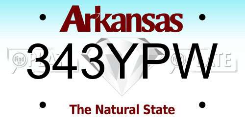 343YPW Arkansas License Plate