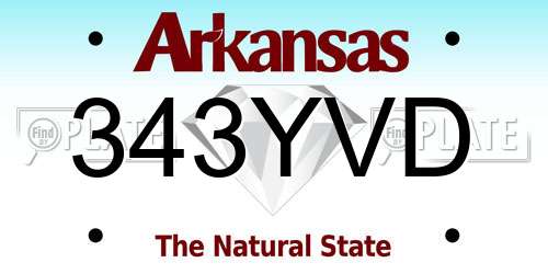 343YVD Arkansas License Plate